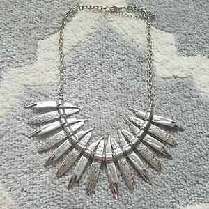 Silver Chunky Distressed Statement necklace